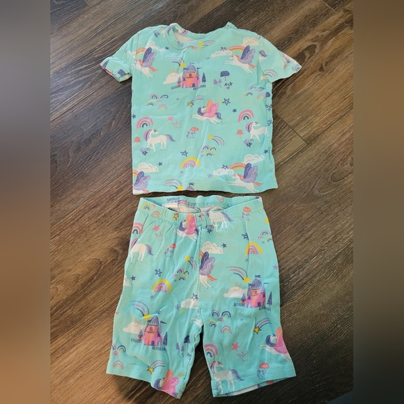 Kids Unicorn Pajama Set - Green - Picture 1 of 2
